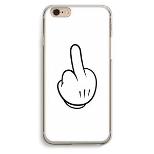 Middle finger white: iPhone 6 / 6S Transparant Hoesje