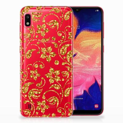 Samsung Galaxy A10 | TPU Case | Gouden Bloemen Samsung Galaxy A10 | TPU Case | Gouden Bloemen