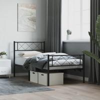 Bedframe met hoofd- en voeteneinde metaal zwart 90x190 cm