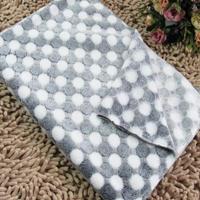 Zachte Flanel huisdier deken stippen afgedrukt ademend bed mat warme huisdier slapen kussen cover voor huisdier hond kat grootte: M (grijs)