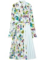 St. John robe-chemise courte à fleurs - Bleu - thumbnail