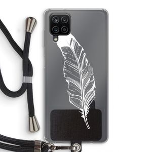 Pluim: Samsung Galaxy A12 Transparant Hoesje met koord