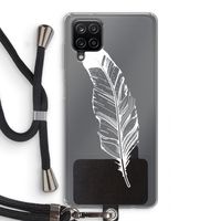 Pluim: Samsung Galaxy A12 Transparant Hoesje met koord