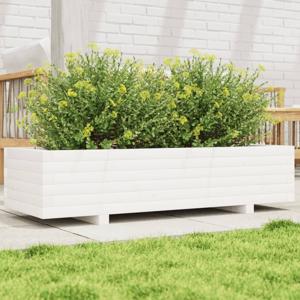 VidaXL Plantenbak 110x40x26,5 cm massief grenenhout wit
