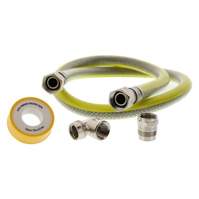 Scanpartgasslang aansluitset 1/2 125cm RVS flex PVC (NL) Fornuis accessoire
