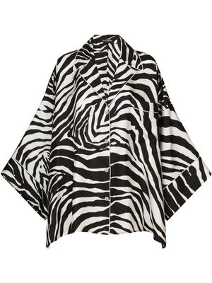 Dolce & Gabbana chemise en serge à imprimé zébré - Noir