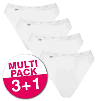 Sloggi 4-pack Basic Tai Slips dames - Hoog opgesneden dames onderbroeken - Wit vrouwen ondergoed