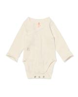 HEMA Newborn Meegroei Overslagromper Rib Ajour Stretch Ecru (ecru) - thumbnail