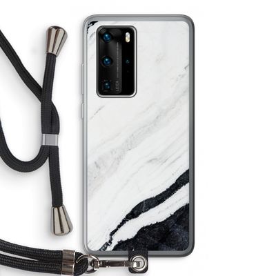 Elegante marmer: Huawei P40 Pro Transparant Hoesje met koord