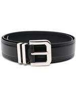 Valentino Garavani ceinture en cuir à boucle gravée - Noir