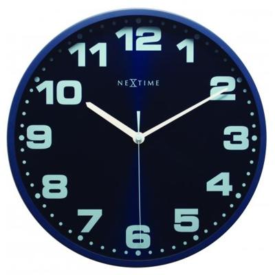 NeXtime klok 3053bl dash blue, ø 35 cm, wall, blue