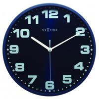 NeXtime klok 3053bl dash blue, ø 35 cm, wall, blue