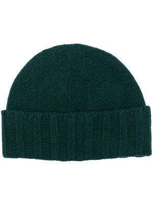 Drumohr bonnet en cachemire à ourlet retroussé - Vert