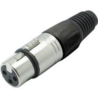 Kash 55022-S XLR-connector Koppeling, recht Aantal polen: 3 Zwart 1 stuk(s) - thumbnail