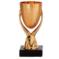 Luxe trofee/prijs beker op sierlijke poot - brons - kunststof - 15 x 6,8 cm