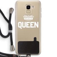 Queen zwart: Samsung Galaxy J6 (2018) Transparant Hoesje met koord