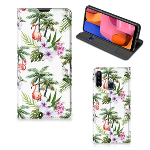 Samsung Galaxy A20s Hoesje maken Flamingo Palms