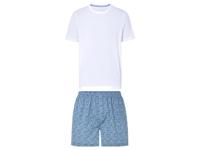 LIVERGY Korte heren pyjama (Wit/blauw, M)