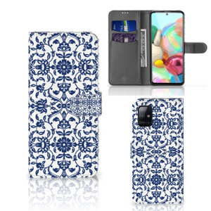 Samsung Galaxy A71 Hoesje Flower Blue