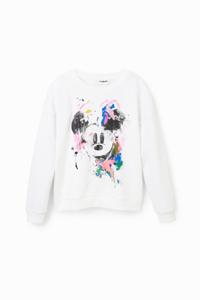 Sweatshirt met spetters en Mickey Mouse - WHITE - 11/12