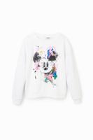 Sweatshirt met spetters en Mickey Mouse - WHITE - 5/6