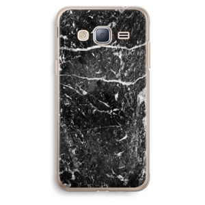 Zwart marmer: Samsung Galaxy J3 (2016) Transparant Hoesje