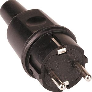 Rubberen stekker zwart IP44