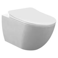 Creavit Hangend Toilet - 35.3x51cm - RVS Bidetsproeier - spoelrandloos - mat wit FE322-00MB00E-0005