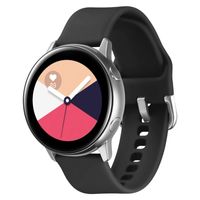 Bandje geschikt voor Samsung Galaxy Watch 40/41/42/44/45/46MM - Geschikt voor Samsung Galaxy Watch 1/2/3/4/5/6/Classic Watch 4/Watch 5 Pro/Watch 6 Classic/Watch Active/Watch Active 2 - Maat L - Horlogebandje - Siliconen - Zwart