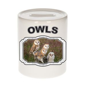 Dieren kerkuil spaarpot - owls/ uilen spaarpotten kinderen 9 cm