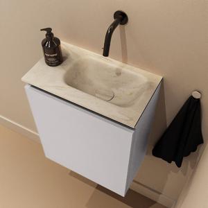 Toiletmeubel Mondiaz Ture Dlux | 40 cm | Meubelkleur Cale | Eden wastafel Ostra Rechts | Zonder kraangat