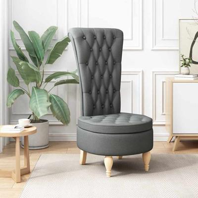 Slipper Stoel Donkergrijs 56,5 x 70 x 110 cm Stof