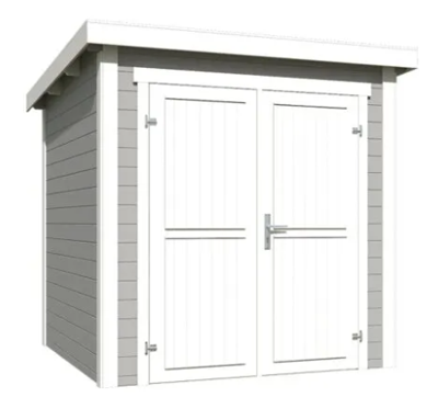 Blokhut Sara 200x200 Platinum Grey-Wit - Outdoor life