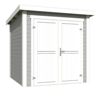 Blokhut Sara 200x200 Platinum Grey-Wit - Outdoor life