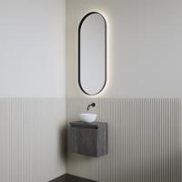 Fonteinset | BWS Leto | Zwart Eiken | Waskom Glans Wit