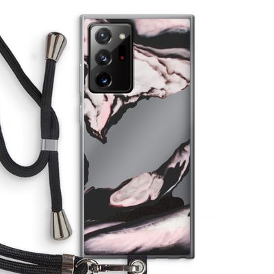 Roze stroom: Samsung Galaxy Note 20 Ultra / Note 20 Ultra 5G Transparant Hoesje met koord