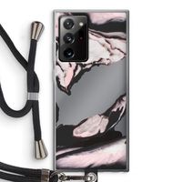 Roze stroom: Samsung Galaxy Note 20 Ultra / Note 20 Ultra 5G Transparant Hoesje met koord