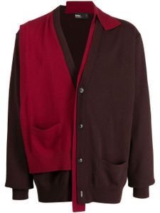 Kolor cardigan à ourlet asymétrique - Rouge