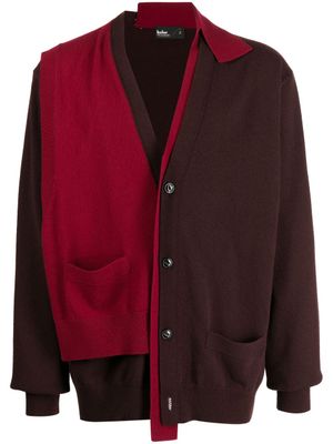 Kolor cardigan à ourlet asymétrique - Rouge