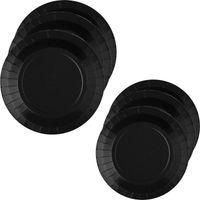 Santex Feest borden set - 40x stuks - zwart - 17 cm en 22 cm - Feestbordjes - thumbnail