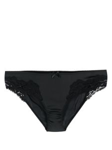 Dolce & Gabbana string en soie à dentelle fleurie - Noir