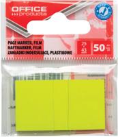 OFFICE products index, 25 x 43 mm, ophangzakje van 50 tabs, geel