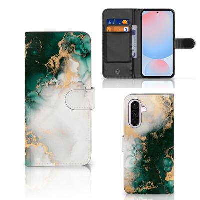 Bookcase voor Samsung Galaxy A56 Marmer Groen