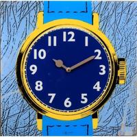 NeXtime klok 8157 watch one, 43x43.2 cm, wall, blue/ yellow