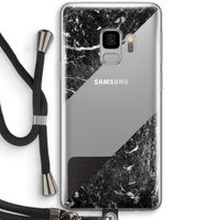 Zwart marmer: Samsung Galaxy S9 Transparant Hoesje met koord