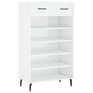 The Living Store Schoenenkast - Elegant - Schoenenkast - 60 x 35 x 105 cm - Hoogglans wit