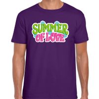 Jaren 60 Flower Power Summer Of Love verkleed shirt paars heren - thumbnail