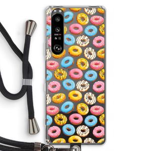 Pink donuts: Sony Xperia 1 III Transparant Hoesje met koord