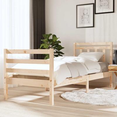 Bedframe massief hout 75x190 cm