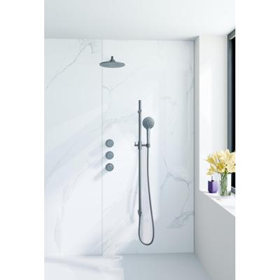 Fortifura Nebbio Regendoucheset - inbouwkraan - inbouwdeel - glijstang - doucheslang metaal - ronde handdouche - 35cm wandarm - ronde hoofddouche - geborsteld gunmetal PVD SW1183068 SW1111532 SW706207 SW799451 SW720563 SW1